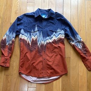 Vintage Wrangler - Sz Medium Western Ombre Snap Shirt